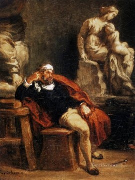 Michelangelo in his Studio Romantic Eugene Delacroix Oil Paintings